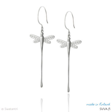 Silver jewelry earrings Dragonfly