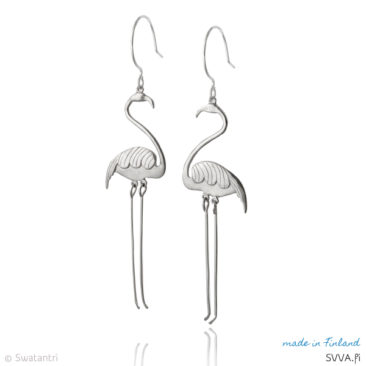 Silver jewelry earrings Flamingo