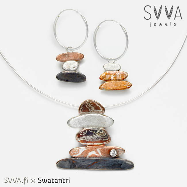 svva-jewels-new-mokume-gane-silver-copper-jewelry-colorful-pebbles